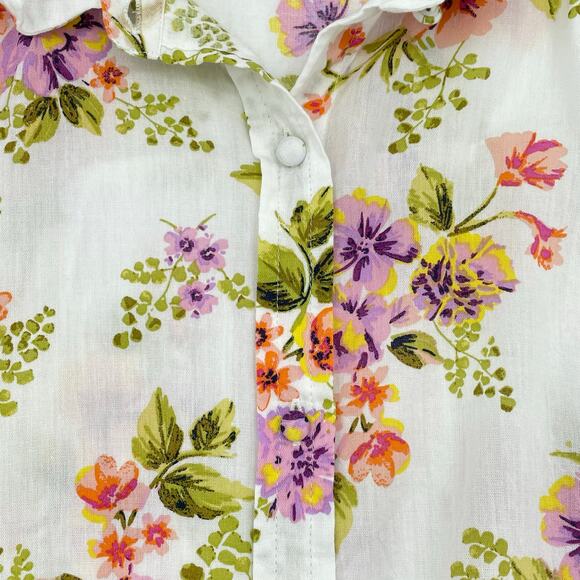 Lauren Conrad Floral Button-up Blouse, Sz. M, Spring Coquette Feminine Girly - Picture 6 of 8